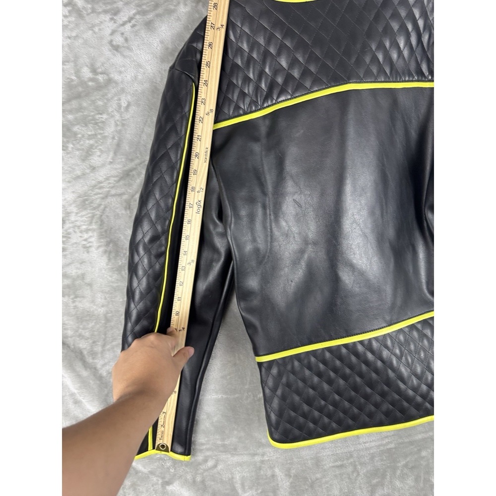 Vintage LIP SERVICE Rock Moto Full Zip Jacket Womens Size Large PVC Cloth USA - Picture 16 of 16